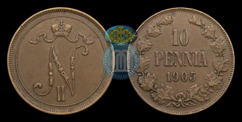 Picture 10 pennia 1905 year  
