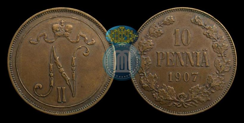 Picture 10 pennia 1907 year  