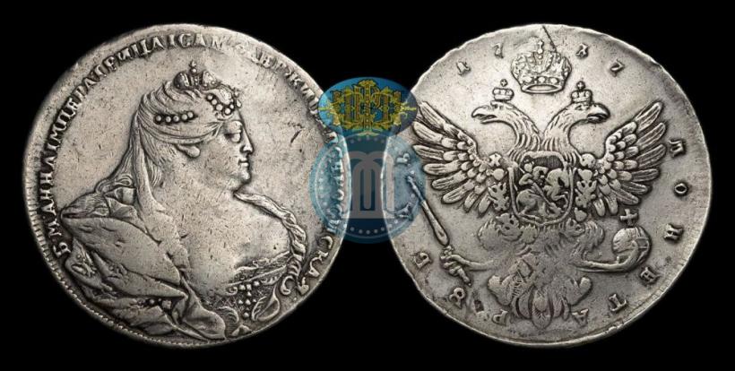 Picture 1 rouble 1737 year  "Moscow type"