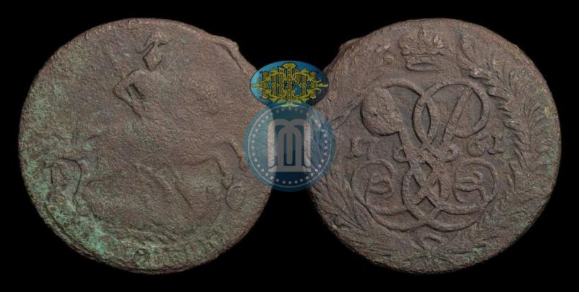 Picture 2 kopecks 1761 year  "Nominal under St. George"