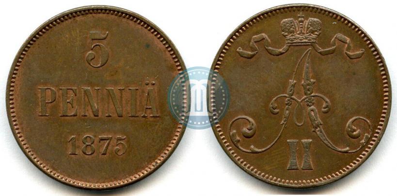 Фото 5 пенни 1875 года  