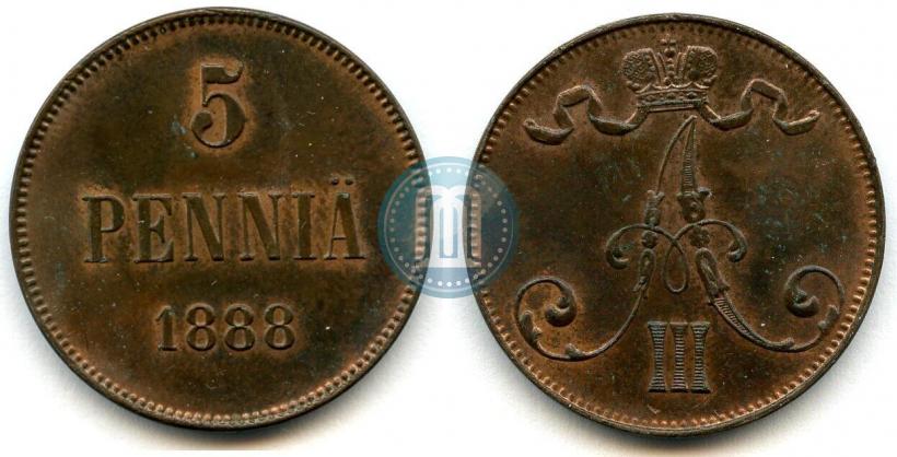 Picture 5 pennia 1888 year  