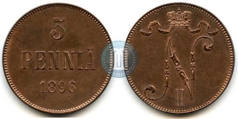 Фото 5 пенни 1896 года  