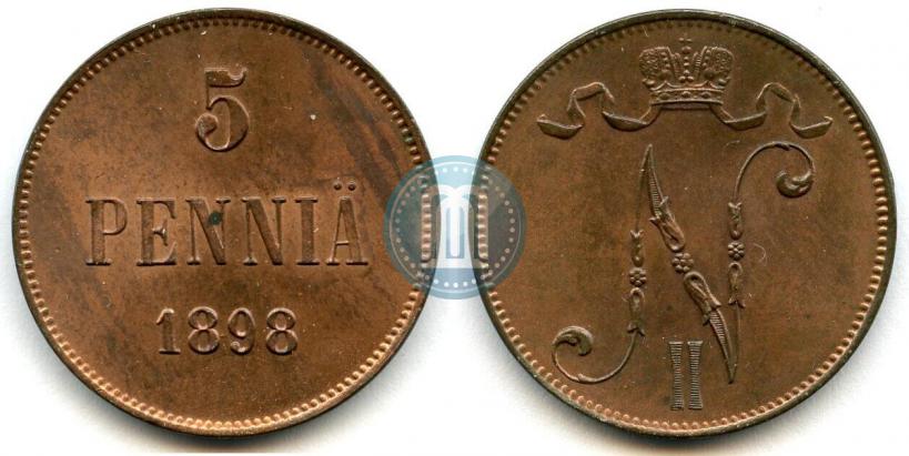 Фото 5 пенни 1898 года  