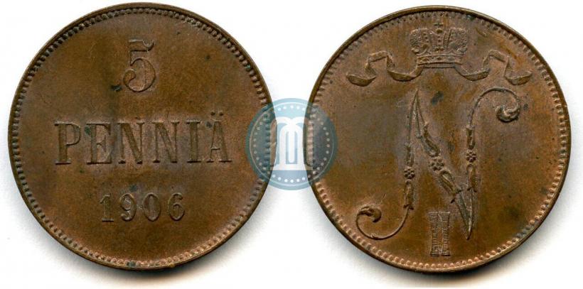Picture 5 pennia 1906 year  