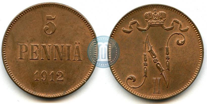 Picture 5 pennia 1912 year  
