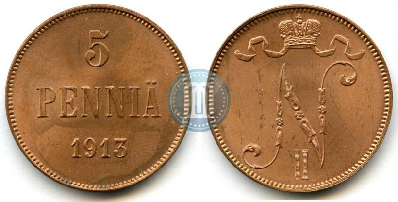 Фото 5 пенни 1913 года  