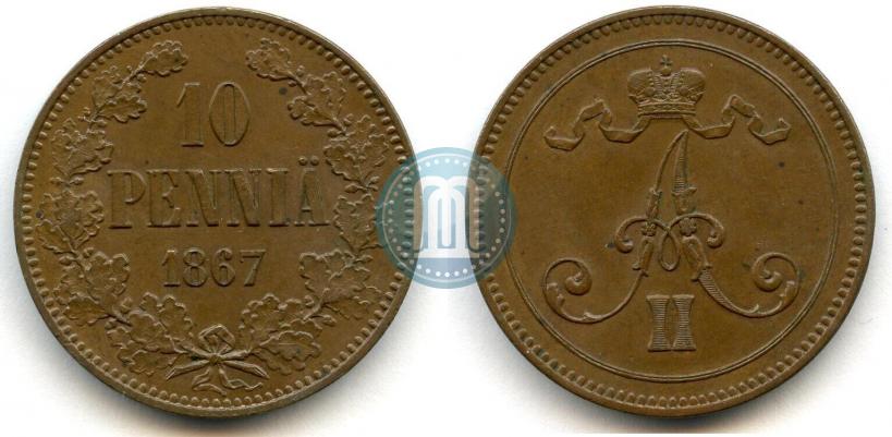 Picture 10 pennia 1867 year  