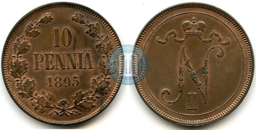 Picture 10 pennia 1895 year  