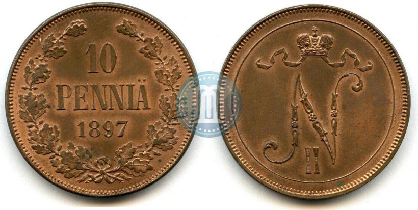 Picture 10 pennia 1897 year  