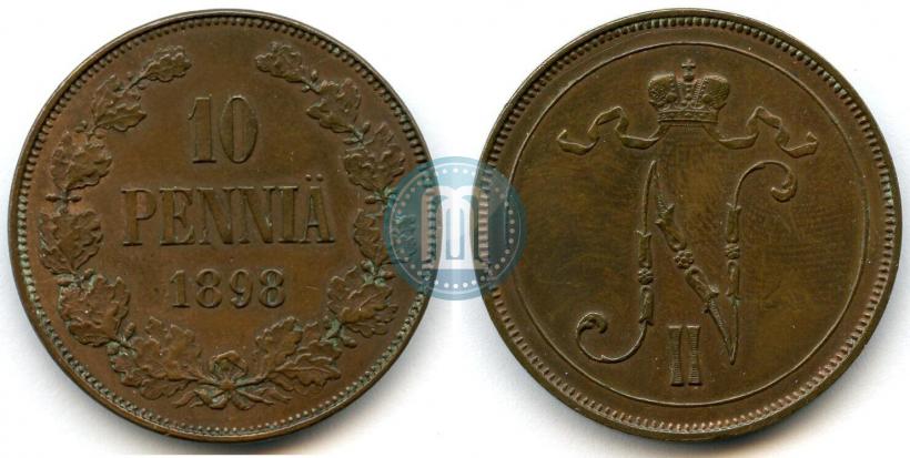 Picture 10 pennia 1898 year  