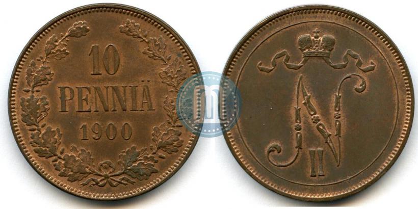 Фото 10 пенни 1900 года  