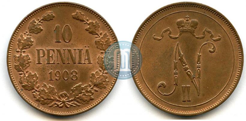 Фото 10 пенни 1908 года  