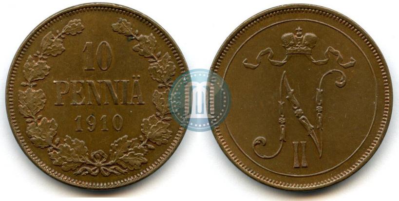Фото 10 пенни 1910 года  