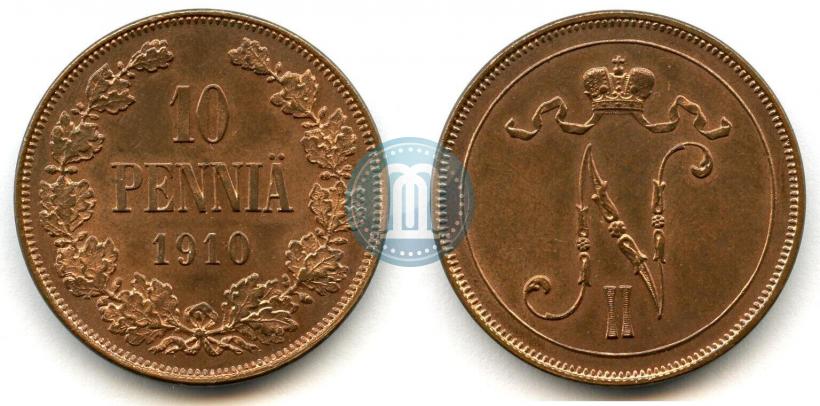 Picture 10 pennia 1910 year  