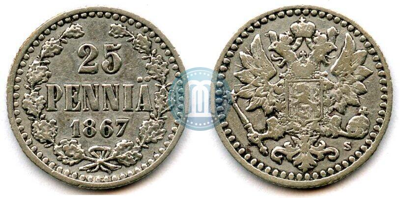 Picture 25 pennia 1867 year S 