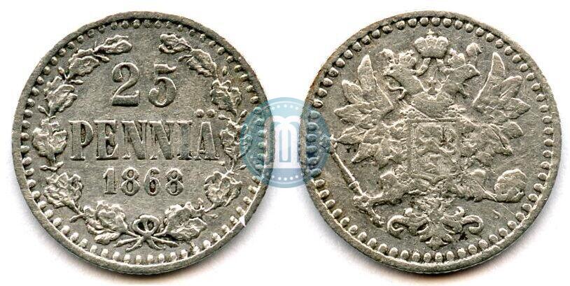 Picture 25 pennia 1868 year S 