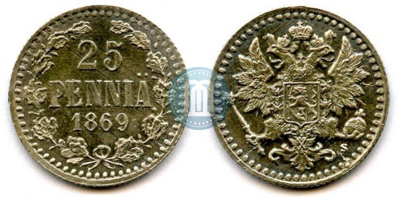 Picture 25 pennia 1869 year S 