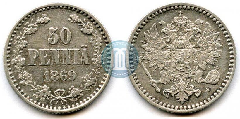 Picture 50 pennia 1869 year S 