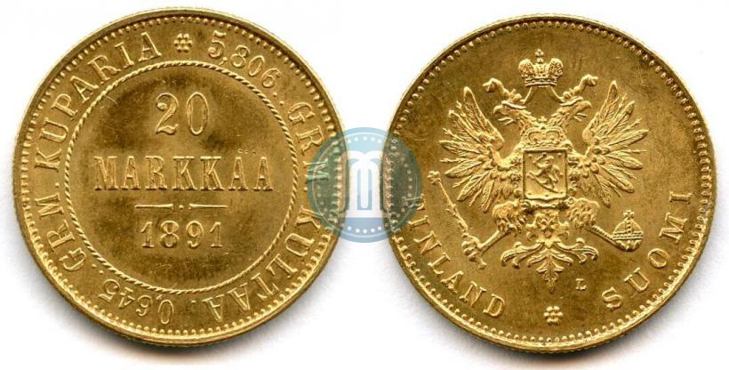 Picture 20 markkaa 1891 year L 