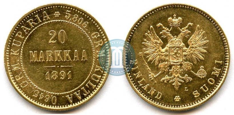 Picture 20 markkaa 1891 year L 