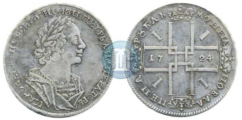 Picture 1 rouble 1724 year OK "Portrait in ancient armour"
