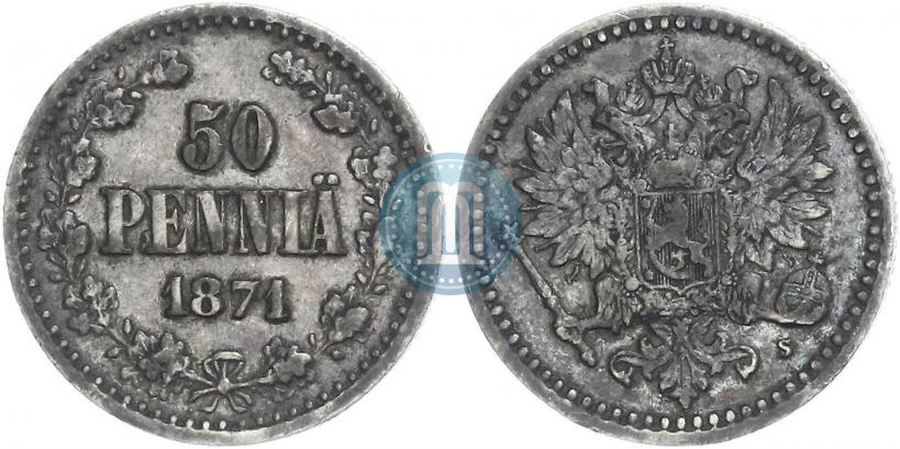 Фото 50 пенни 1871 года S 