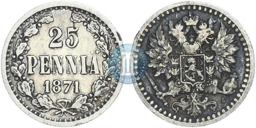 Picture 25 pennia 1871 year S 