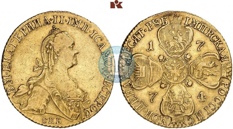 Picture 10 roubles 1774 year СПБ 
