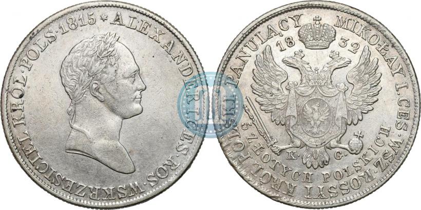 Фото 5 злотых 1832 года KG 
