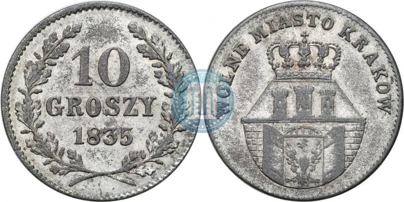 Picture 10 groszy 1835 year  "Free city of Kraków"