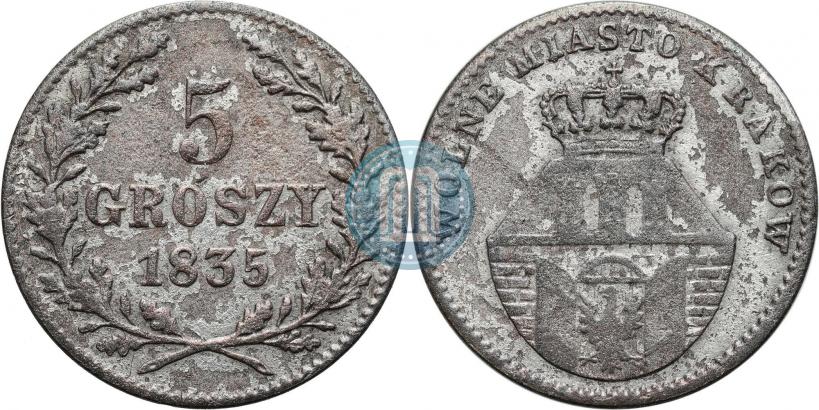 Picture 5 groszy 1835 year  "Free city of Kraków"