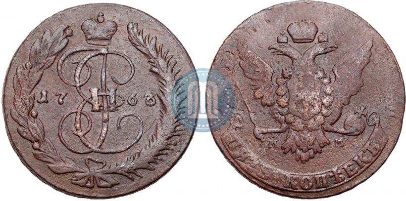 Picture 5 kopecks 1766 year ММ 