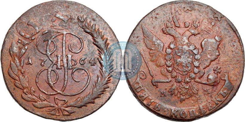 Picture 5 kopecks 1764 year ММ 