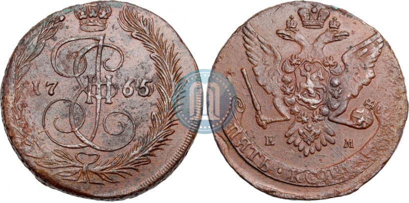 Picture 5 kopecks 1765 year ЕМ 