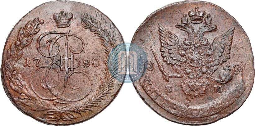 Picture 5 kopecks 1780 year ЕМ 