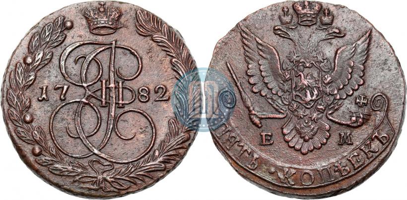 Picture 5 kopecks 1782 year ЕМ 