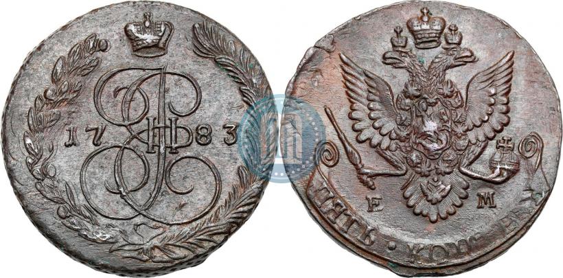 Picture 5 kopecks 1783 year ЕМ 