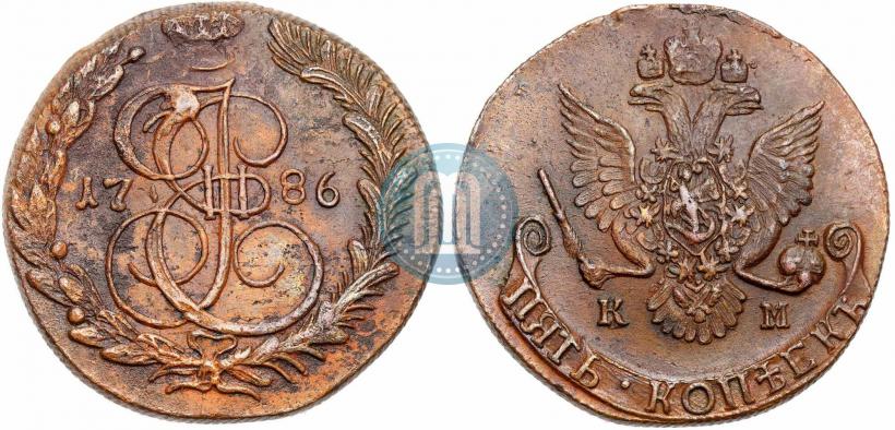 Picture 5 kopecks 1786 year КМ 