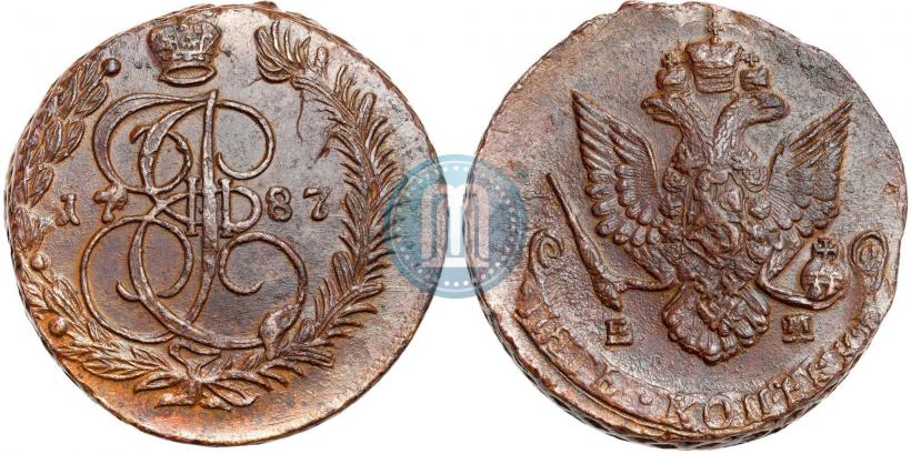 Фото 5 копеек 1787 года ЕМ 