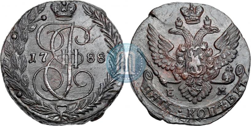 Picture 5 kopecks 1788 year ЕМ 