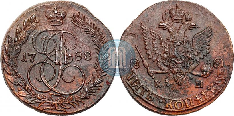 Фото 5 копеек 1788 года КМ 