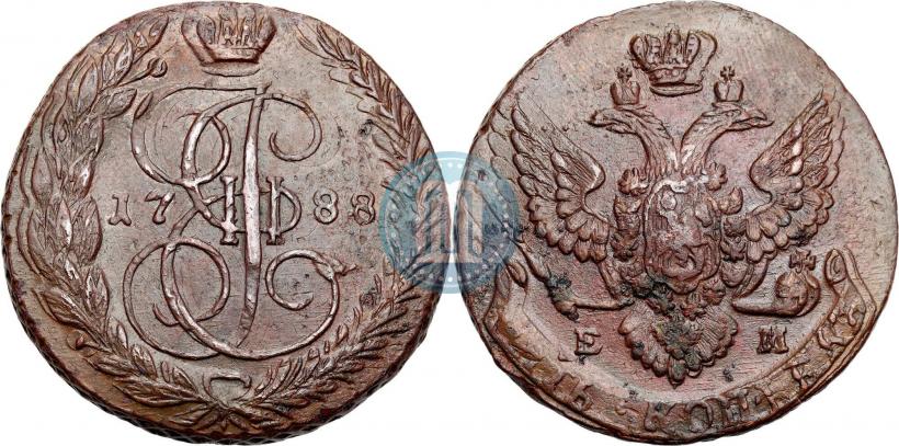 Picture 5 kopecks 1788 year ЕМ 