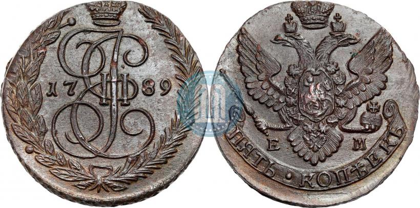 Фото 5 копеек 1789 года ЕМ 
