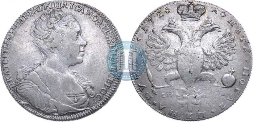 Picture 1 rouble 1726 year СПБ "Petersburg type, portrait turned to the right"