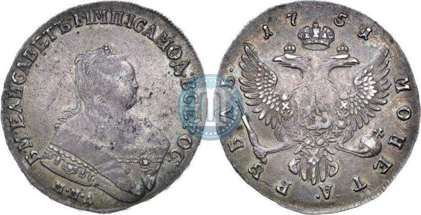 Фото 1 рубль 1751 года ММД 