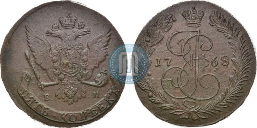 Фото 5 копеек 1768 года ЕМ 