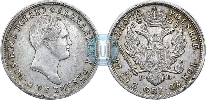 Фото 2 злотых 1824 года IB 