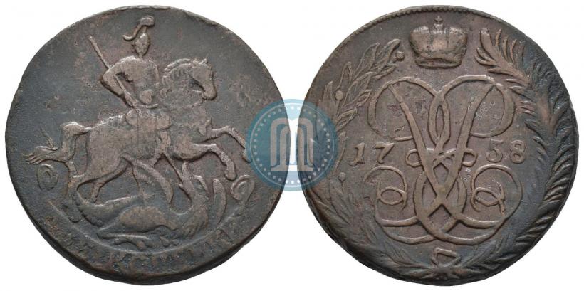 Фото 1 копейка 1758 года  