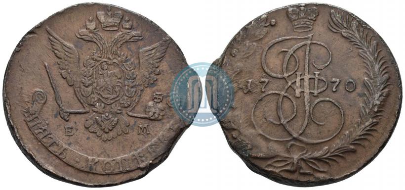 Picture 5 kopecks 1770 year ЕМ 